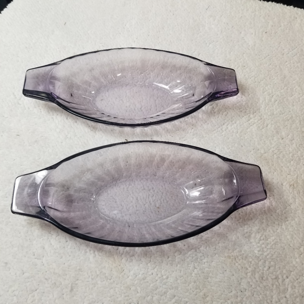 2 Vintage Purple Glassware Banana Split